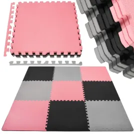 mata-piankowa-kwadraty-179x179-cm-szare-czarne-rozowe-puzzle-dla-dzieci
