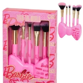 barbie-zestaw-5-pedzli-do-makijazu-rozowe-kokarda-praktyczne-na-prezent