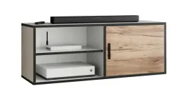 szafka-rtv-dio-2-bialy-dab-craft-zloty-z-polka-pod-telewizor-otwarta