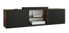 szafka-rtv-coso-3-dab-craft-zloty-czarny-z-polka-pod-telewizor-otwarta