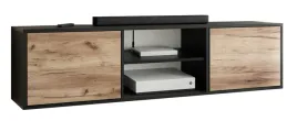 szafka-rtv-coso-3-czarny-dab-craft-zloty-z-polka-pod-telewizor-otwarta