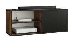 szafka-rtv-coso-2dab-craft-zloty-czarny-z-polka-pod-telewizor-otwarta