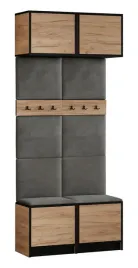 garderoba-z-nadstawka-costa-19-dab-craft-zloty-tkanina-szara-tapicerowana