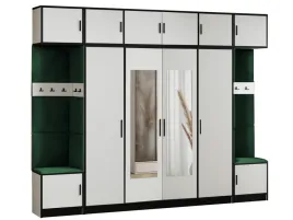 garderoba-z-nadstawka-dior-17-bialy-tkanina-zielona-siedzisko