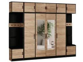 garderoba-z-nadstawka-dior-17-dab-craft-zloty-ecoskora-czarna-siedzisko
