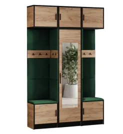 garderoba-z-nadstawka-dior-16-dab-craft-zloty-tkanina-zielona-siedzisko