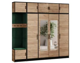 garderoba-dior-15-dab-craft-zloty-tkanina-zielona-siedzisko-z-nadstawka