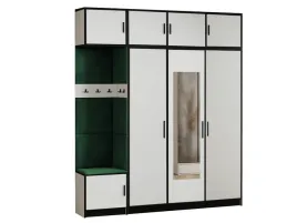 garderoba-dior-14-bialy-ekoskora-zielona-siedzisko-z-nadstawka