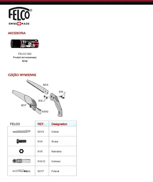 pilka-felco-621-stan-nowy-zasilanie-reczne