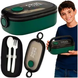 sniadaniowka-szkolna-astra-900ml-lunchbox-aqua-pure-ze-sztuccami-zielony