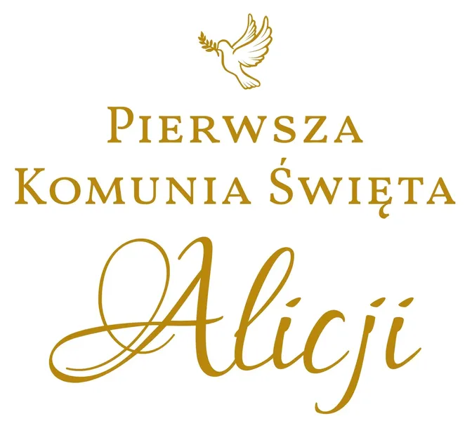 naklejka napis Pierwsza Komunia Święta imię tablicę ściankę balonową 45x41