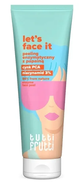 Peeling Enzymatyczny Do Twarzy z Cynkiem i Niacynamidem Tutti Frutti Detox