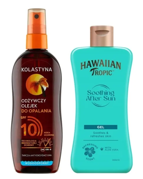 Kolastyna Olejek Do Opalania SPF10 Żel Po Opalaniu Łagodzący Podrażnienia