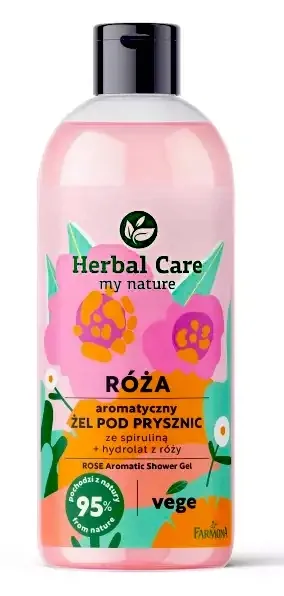 Żel Pod Prysznic Spirulina Hydrolat z Róży Aromatyczny Herbal Care 500ml