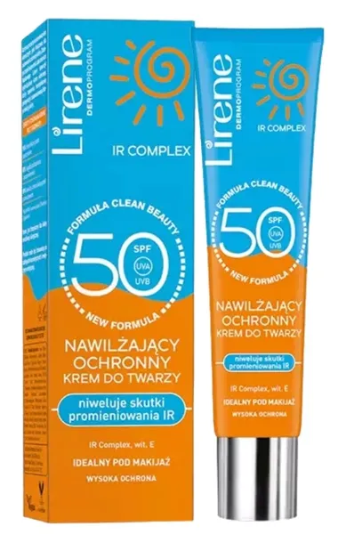 Krem z Filtrem Do Twarzy SPF50 Lirene z Wit E Nawilżający Pod Makijaż 40ml