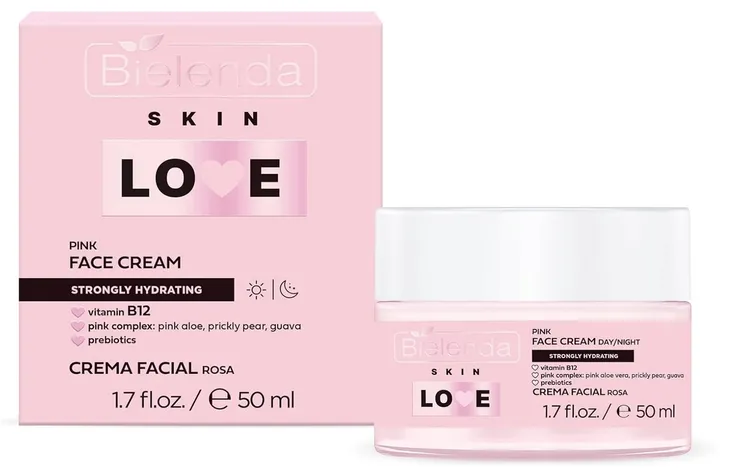 Krem Silnie Nawilżający z Wit.B12 Prebiotykami Bielenda Skin Love Dzień Noc