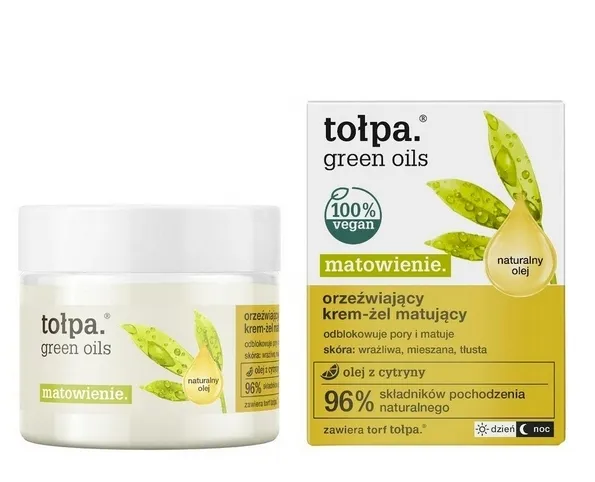 Tołpa Krem Żel Matujący Do Twarzy Dzień Noc z Olejem z Cytryny Green Oils