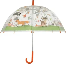 esschert-przezroczysty-parasol-przeciwdeszczowy-dzieciecy-lesne-zwierzaki