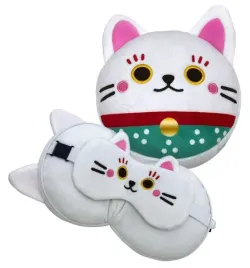 pluszowa-poduszka-podrozna-z-opaska-na-oczy-relaxeazzz-lucky-cat