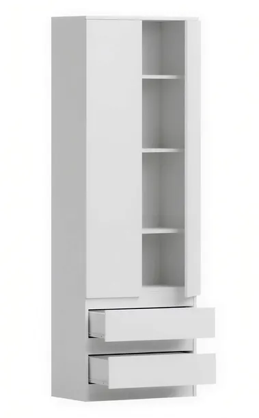 Szafa garderoba dwudrzwiowa 60 cm pojemna Biała