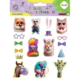 tatuaze-zmywalne-animals-funny-happy-color