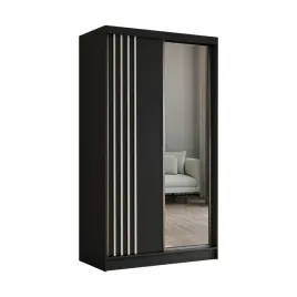 szafa-dwudrzwiowa-z-lustrem-120-cm-czarna-biale-lamele-nela120