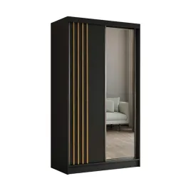 szafa-dwudrzwiowa-z-lustrem-120-cm-czarna-lamele-dab-artisan-nela120