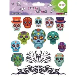 tatuaze-zmywalne-blue-skulls-happy-color