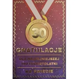 karnet-urodziny-30-medal-damskie