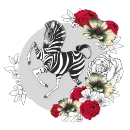 karnet-swarovski-kwadrat-cl1425-zebra-kwiaty-clear-creations