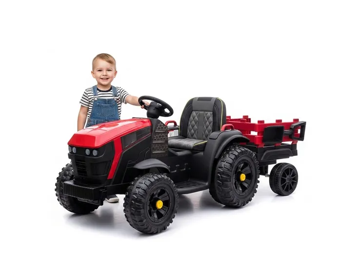Duży Traktor na akumulator z Przyczepką Pilot dla dzieci 12V 7Ah