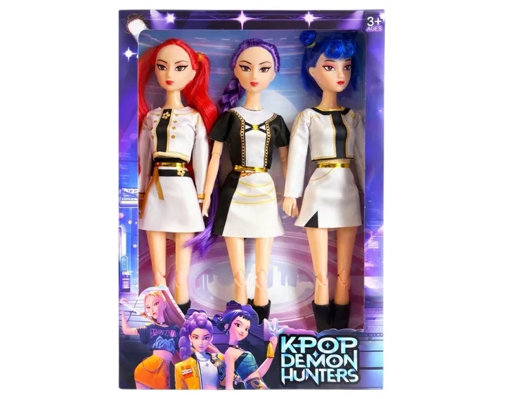 KPop Demon Hunters Figurka Zestaw Lalka Zabawka 3szt 30cm Muzyką Prezent