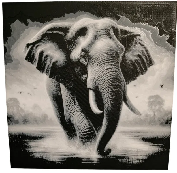 obraz-3d-elephant-hueforge-slon-szkic-pla-stan-nowy