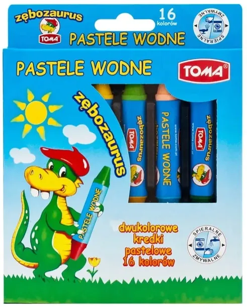 pastele-wodne-dwustronne-zebozaurus-16-kolorow-harperya-stan-nowy