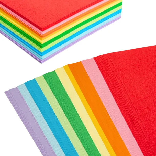 PAPIER KOLOROWY RYSUNKOWY A4 200 KARTEK 80g/m2 KSERO DLA DZIECI 10 KOLORÓW