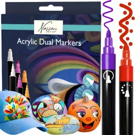 markery-akrylowe-zestaw-12szt-pisaki-flamastery-mazaki-dwustronne-z-farba