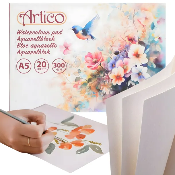 BLOK DO AKWARELI PAPIER AKWARELOWY A5 DO FARB AKWARELOWYCH 20 ARKUSZY 300g