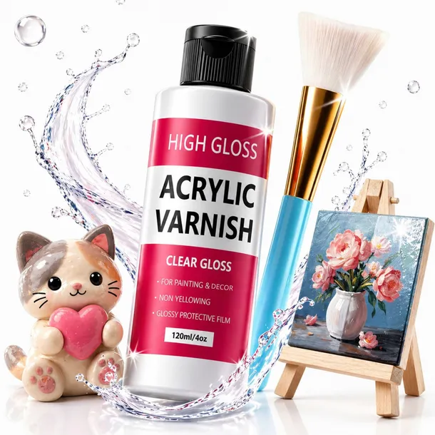 WERNIKS AKRYLOWY 120ml LAKIER KOŃCOWY POŁYSK DO FARB AKRYLOWYCH BŁYSZCZĄCY