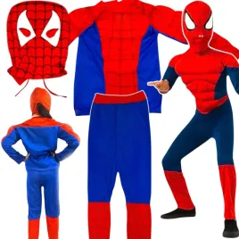 stroj-spiderman-przebranie-dla-chlopca-bal-3w1-gruby-miesnie-maska-kostium
