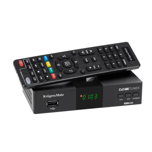 tuner-dvb-t2-h-265-hevc-krugerandmatz-hdmi-scart-pvr-epg-usb-dekoder-funkcje-nagrywanie-pvr-odtwarzanie-multimediow-z-nosnika-usb-przewodnik-epg-timeshift