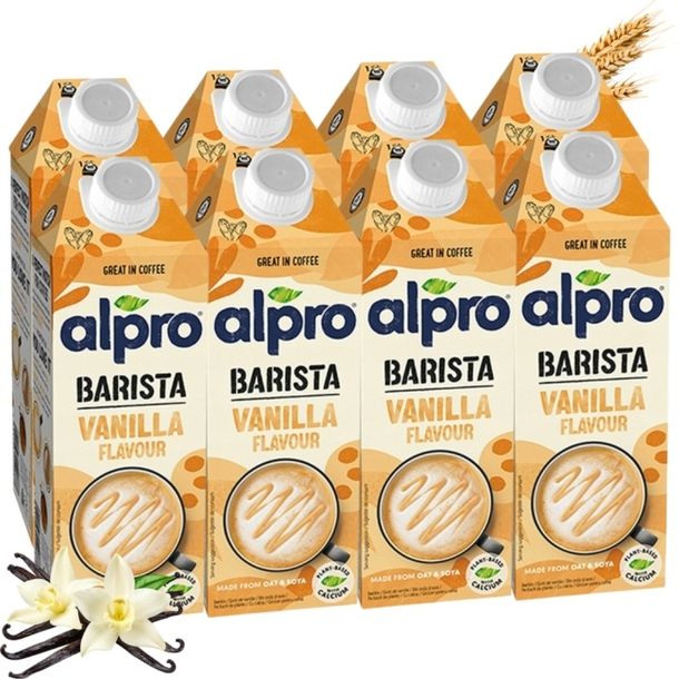 Alpro Barista Napój owsiano-sojowy o smaku waniliowym 750 ml x 8 sztuk