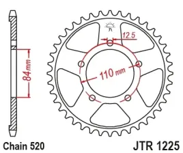 zebatka-tylna-jt-jtr1225-40-honda-cmx-500-rebel-17-23-stalowa-wytrzymala