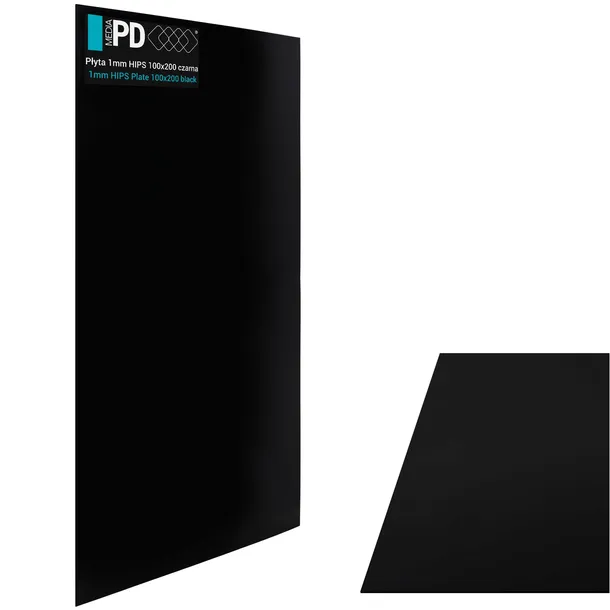 Płyta HIPS Czarna 100 x 200cm 1mm Płyta Modelarska Plastikowa Lekka Gładka