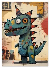 plakat-cyfrowy-do-wydruku-dinozaur-street-art