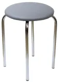 taboret-szary-chico-2-eco-skora-chrom-stan-nowy