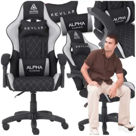 fotel-gamingowy-biurowy-obrotowy-materialowy-alpha-gaming-kevlar-szary
