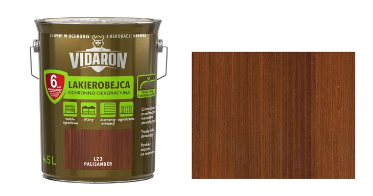 VIDARON LAKIEROBEJCA DO DREWNA - L23 PALISANDER 4,5L POŁYSK