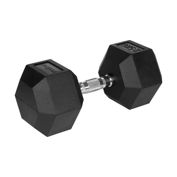 Hantel żeliwny gumowany sztangielka hantla HEX 25kg Rebel hexagonalne