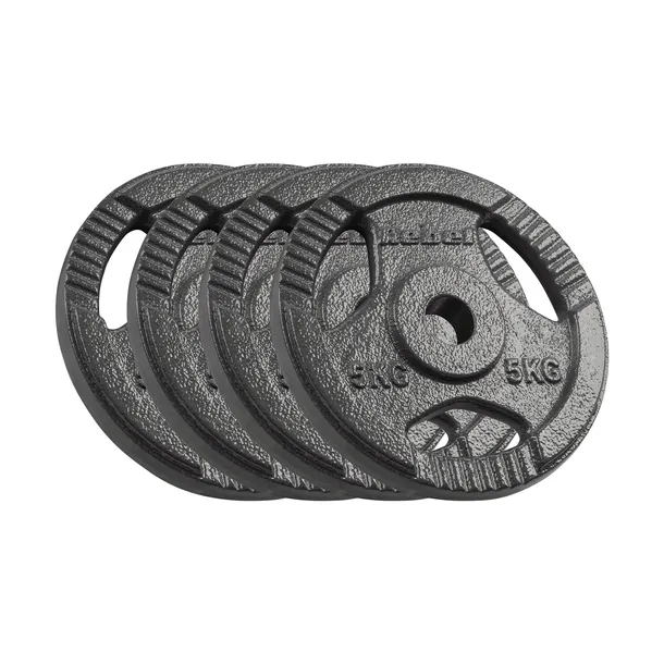 Obciążenie żeliwne zestaw 4x5kg 20kg otwór 31mm talerz z uchwytami REBEL