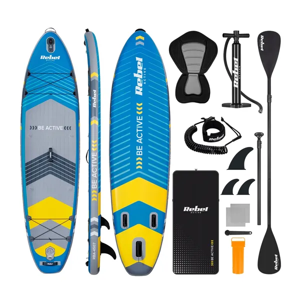 Deska SUP pompowana z siedziskiem do pływania 335 cm wiosło zestaw Rebel